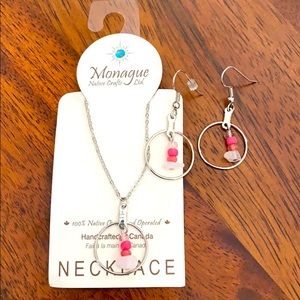 Monague Native crafts necklace and earrings set